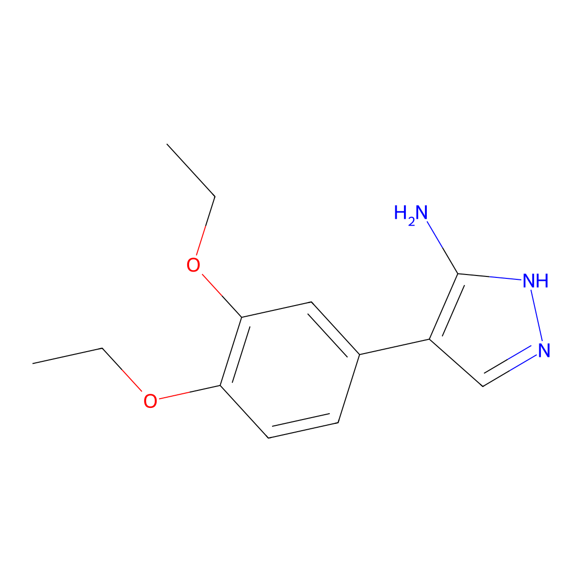4-(3,4-diethoxyphenyl)-1H-pyrazol-5-amine molecular structure, CAS 1015844-92-4