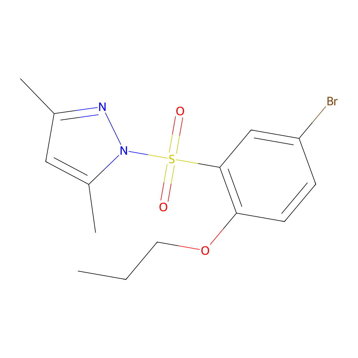 2-[(3,5-Dimethylpyrazolyl)sulfonyl]-4-bromo-1-propoxybenzene molecular structure, CAS 1015845-42-7