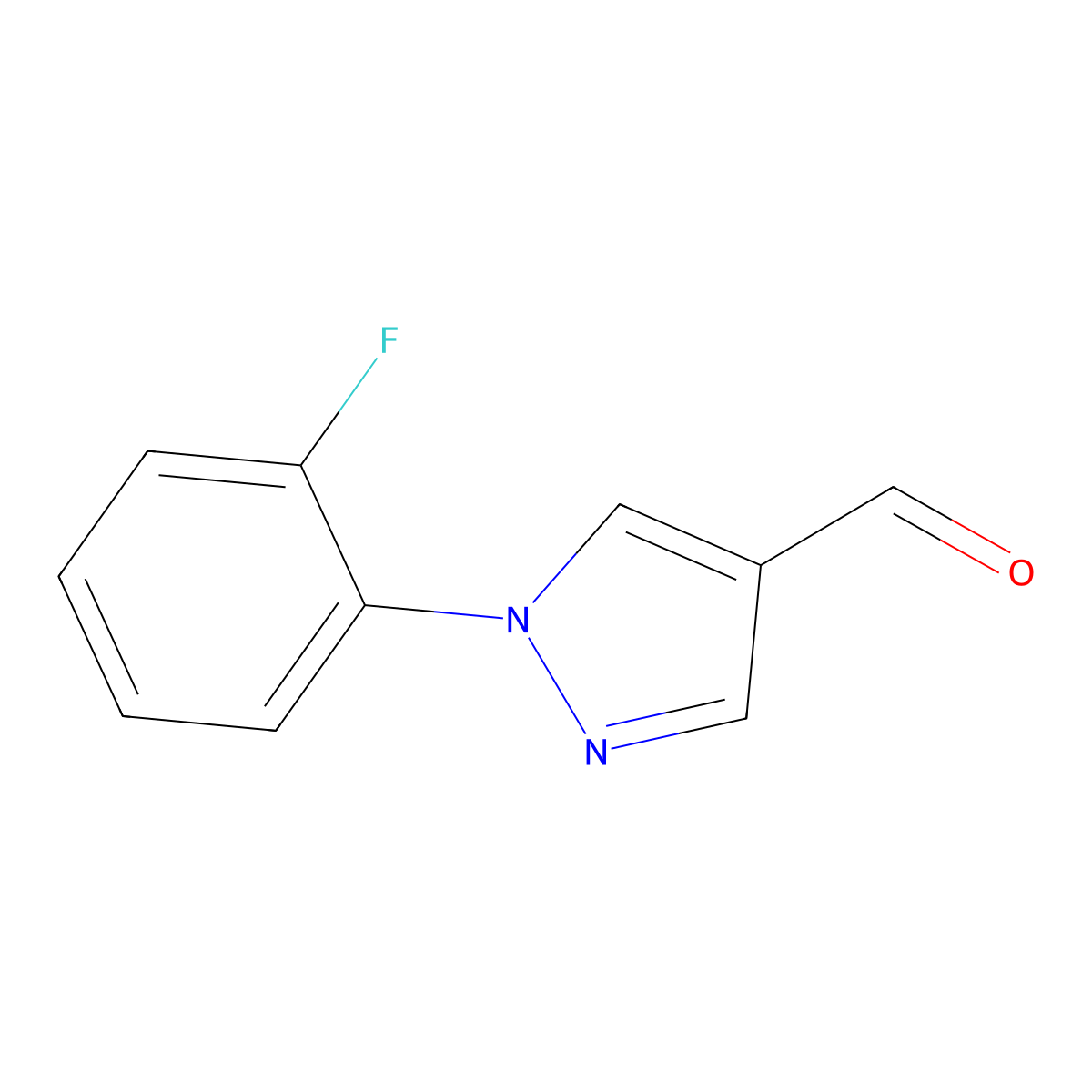 1-(2-Fluorophenyl)-1H-pyrazole-4-carbaldehyde molecular structure, CAS 1015845-52-9
