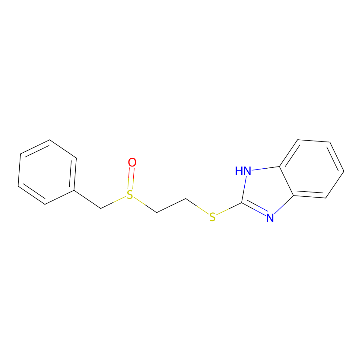 2-(2-Benzylsulfinylethylsulfanyl)-1H-benzimidazole molecular structure, CAS 1015845-53-0