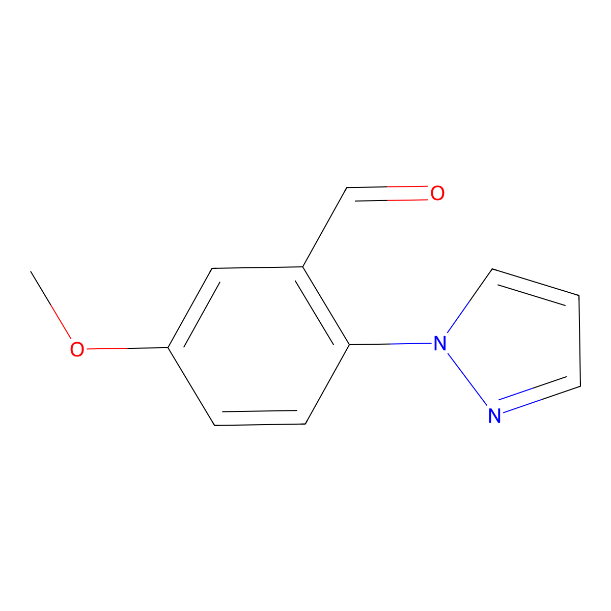5-Methoxy-2-(1H-pyrazol-1-yl)benzaldehyde molecular structure, CAS 1015845-56-3