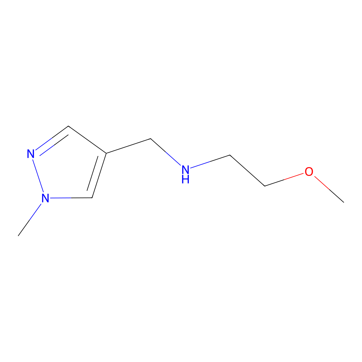 N-(2-methoxyethyl)-N-[(1-methyl-1H-pyrazol-4-yl)methyl]amine molecular structure, CAS 1015845-60-9