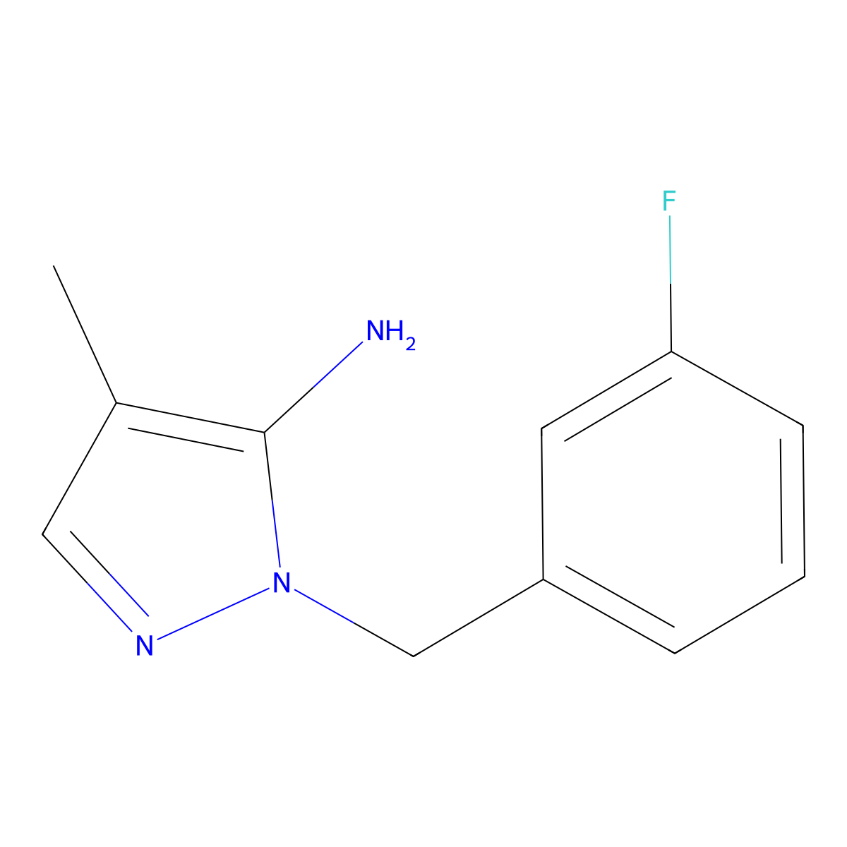 1-(3-Fluorobenzyl)-4-methyl-1H-pyrazol-5-amine molecular structure, CAS 1015845-64-3