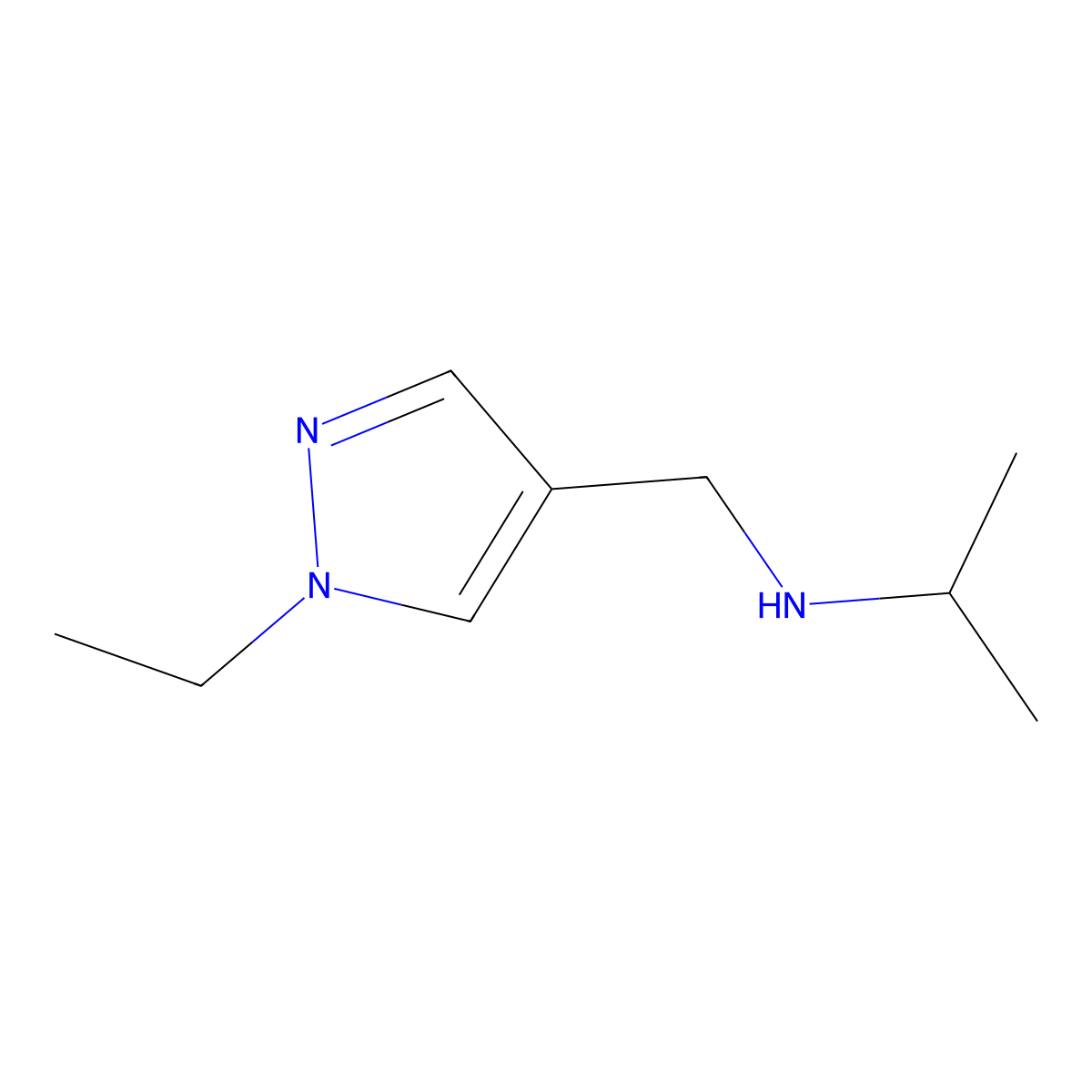 [(1-ethyl-1H-pyrazol-4-yl)methyl](propan-2-yl)amine molecular structure, CAS 1015845-79-0