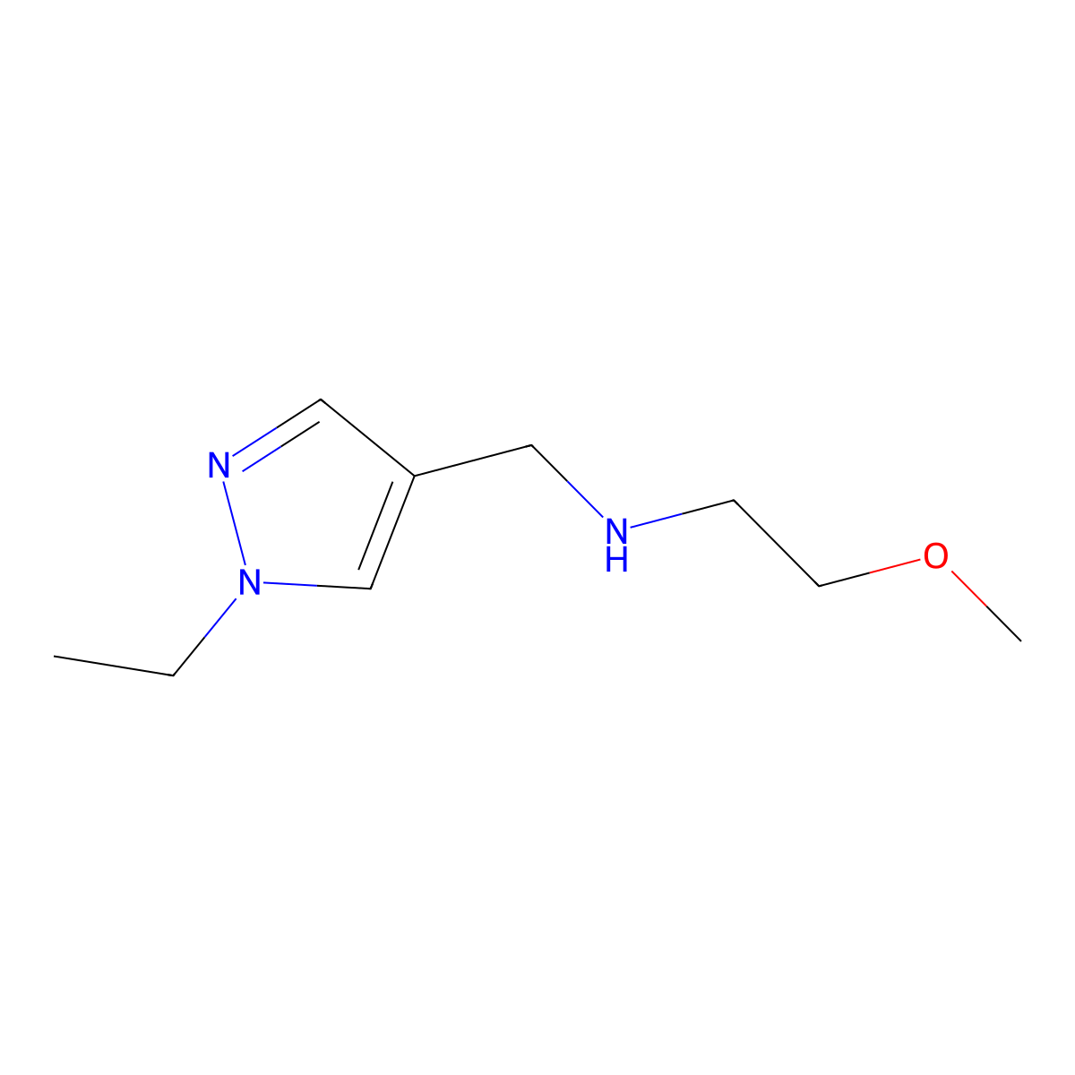 N-[(1-Ethyl-1H-pyrazol-4-YL)methyl]-N-(2-methoxyethyl)amine molecular structure, CAS 1015845-81-4