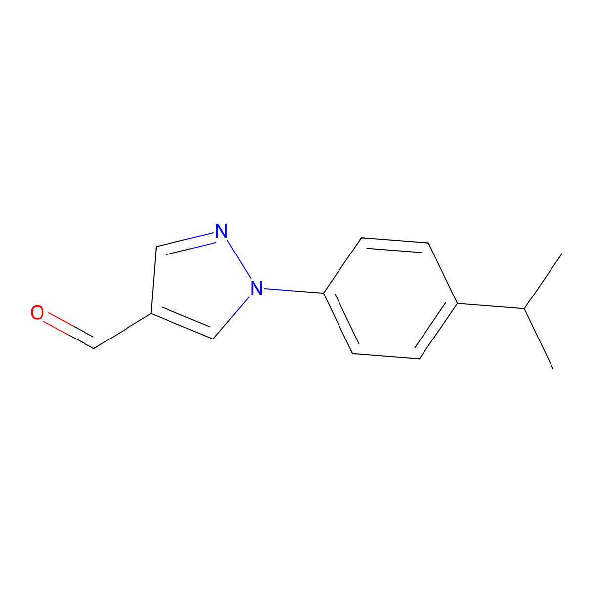 1-(4-Isopropylphenyl)-1H-pyrazole-4-carbaldehyde molecular structure, CAS 1015845-83-6