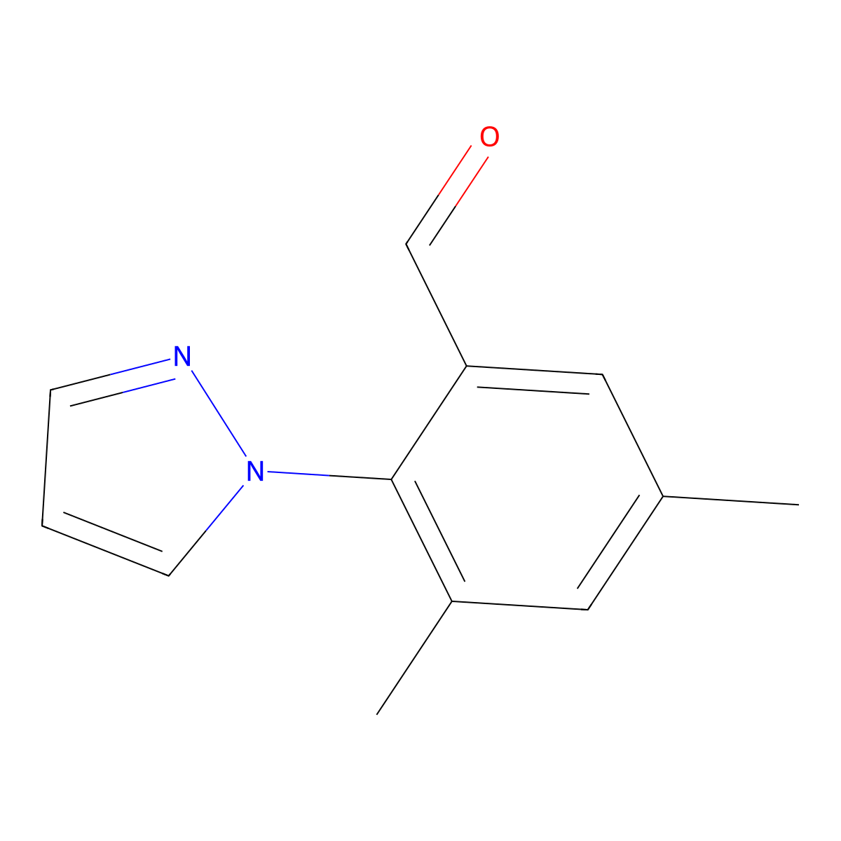 3,5-Dimethyl-2-(1H-pyrazol-1-yl)benzaldehyde molecular structure, CAS 1015845-87-0