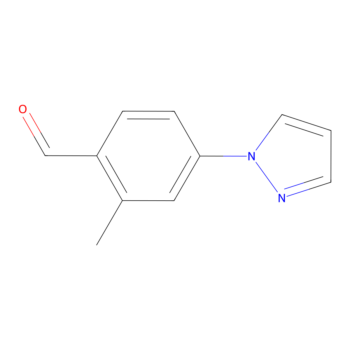 2-Methyl-4-(1H-pyrazol-1-yl)benzaldehyde molecular structure, CAS 1015845-89-2