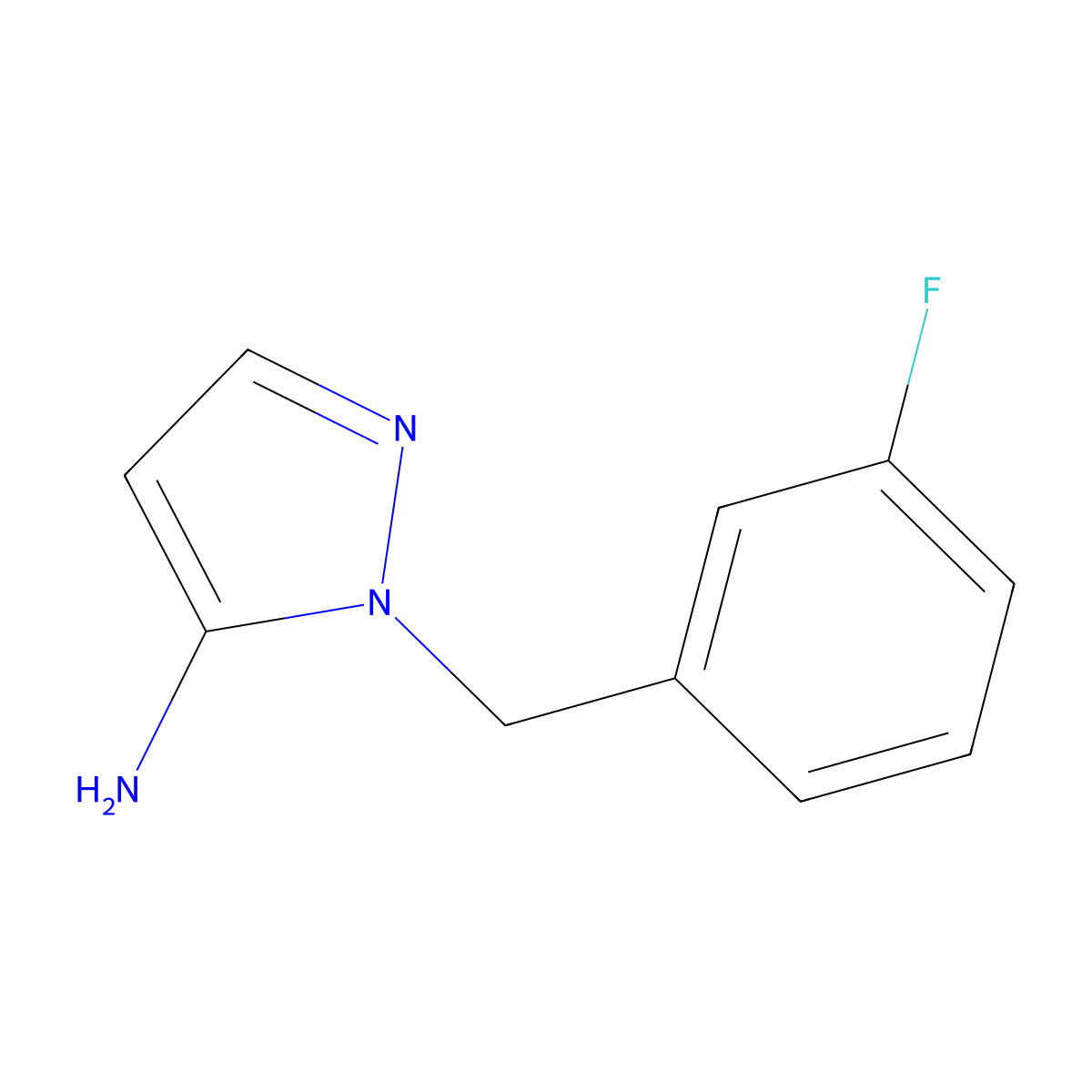 1-(3-Fluorobenzyl)-1H-pyrazol-5-amine molecular structure, CAS 1015845-94-9