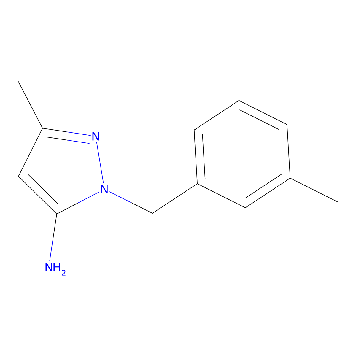3-Methyl-1-(3-methylbenzyl)-1H-pyrazol-5-amine molecular structure, CAS 1015845-95-0
