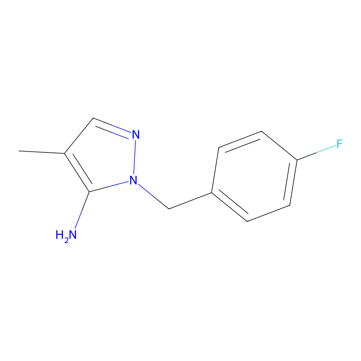1-(4-Fluorobenzyl)-4-methyl-1H-pyrazol-5-amine molecular structure, CAS 1015845-96-1