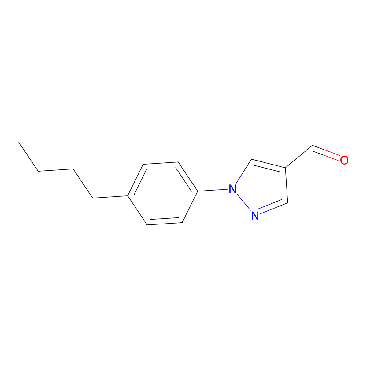 1-(4-Butylphenyl)-1H-pyrazole-4-carbaldehyde molecular structure, CAS 1015845-98-3