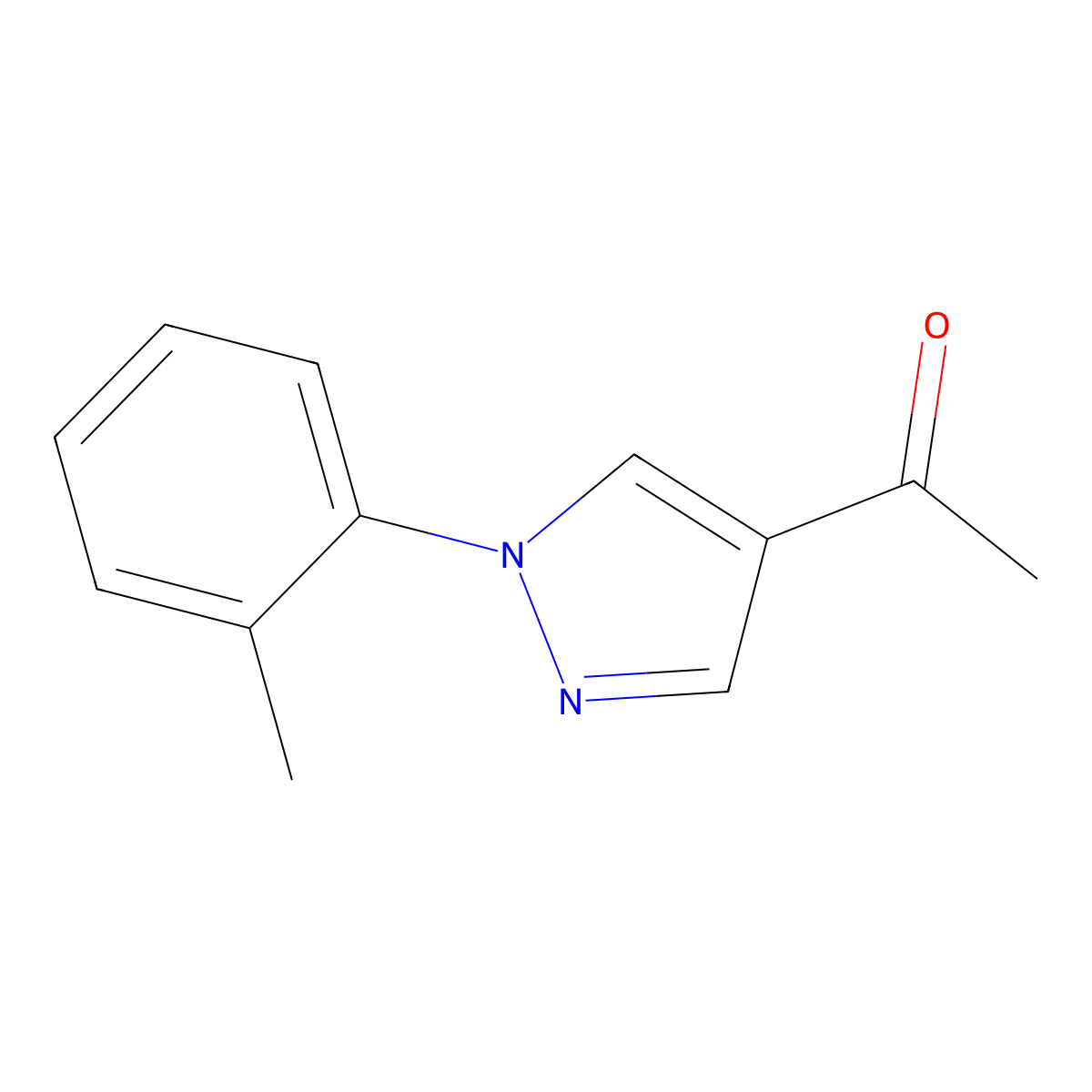 1-[1-(2-Methylphenyl)-1H-pyrazol-4-YL]ethanone molecular structure, CAS 1015846-07-7