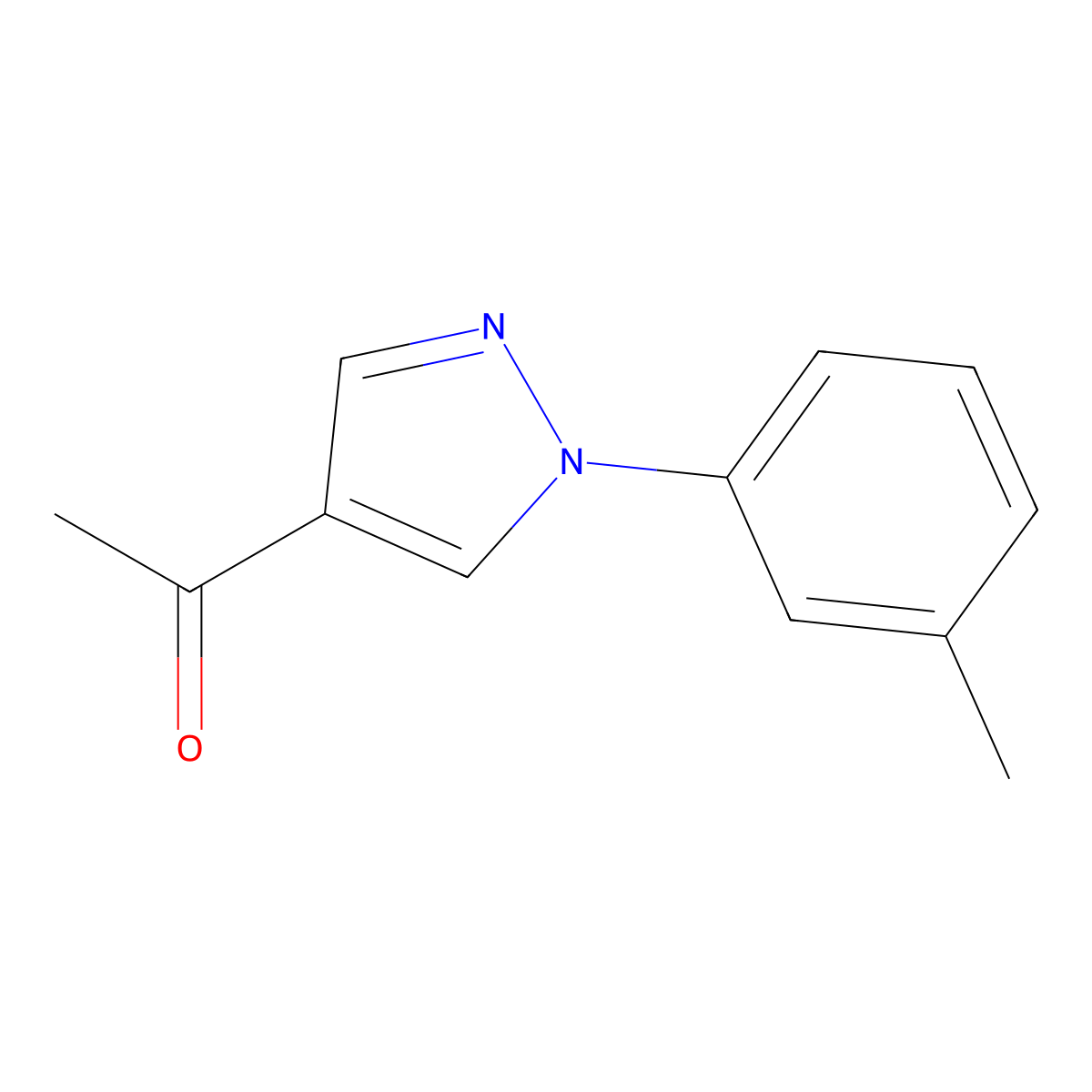 1-(1-(3-Methylphenyl)-1H-pyrazol-4-yl)ethanone molecular structure, CAS 1015846-08-8