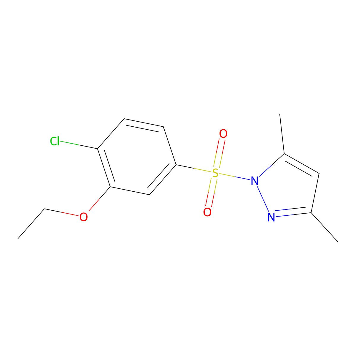 1-[(4-chloro-3-ethoxyphenyl)sulfonyl]-3,5-dimethyl-1H-pyrazole molecular structure, CAS 1015846-16-8
