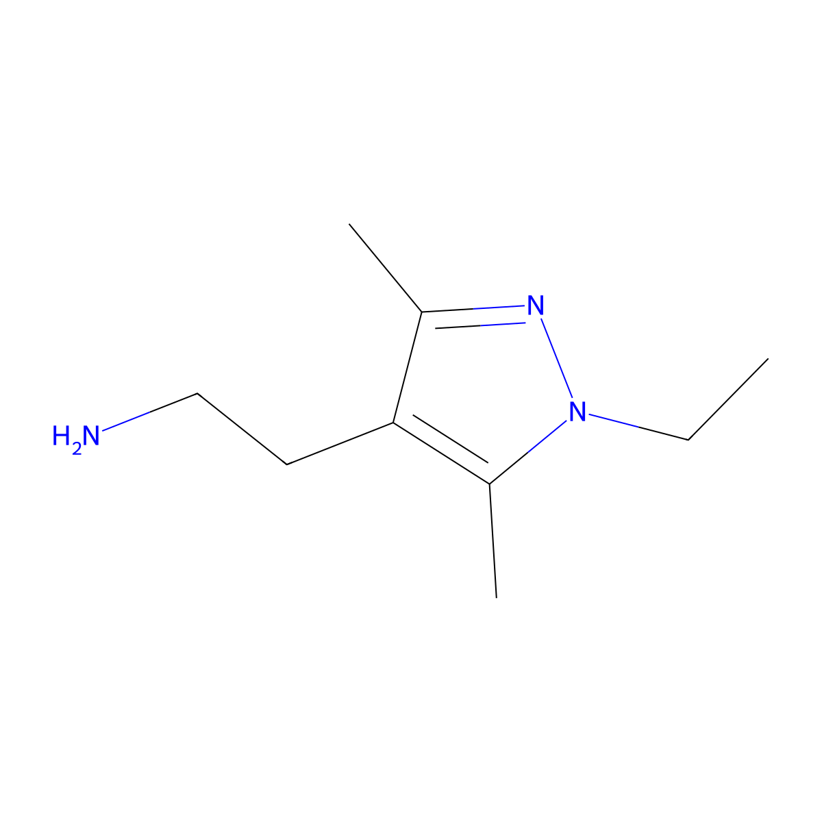 2-(1-Ethyl-3,5-dimethyl-1H-pyrazol-4-yl)ethan-1-amine molecular structure, CAS 1015846-20-4
