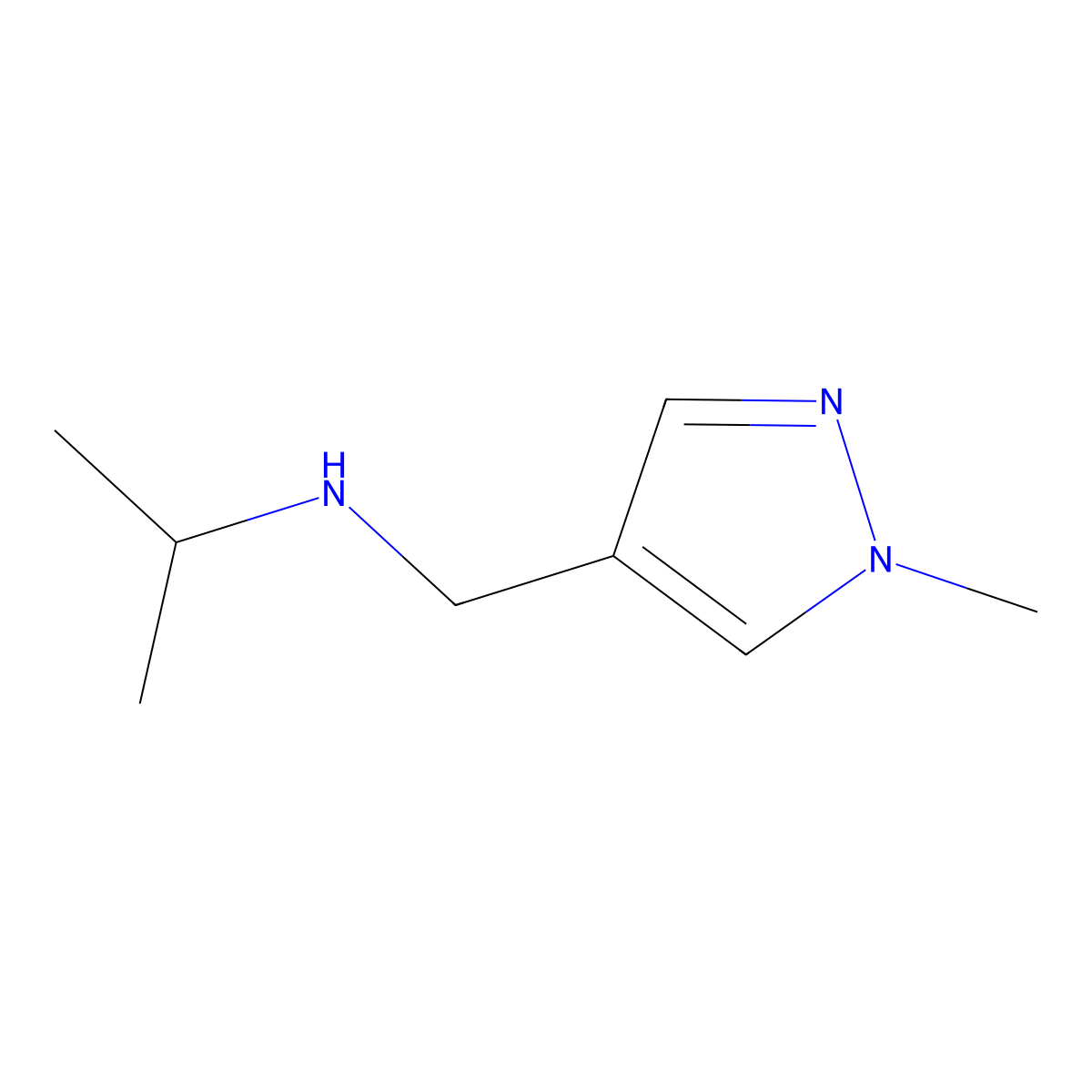 N-[(1-Methyl-1H-pyrazol-4-YL)methyl]propan-2-amine molecular structure, CAS 1015846-23-7