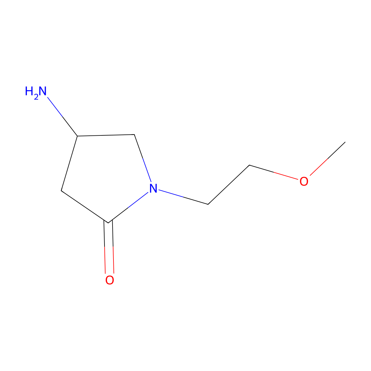4-Amino-1-(2-methoxyethyl)pyrrolidin-2-one molecular structure, CAS 1015846-28-2