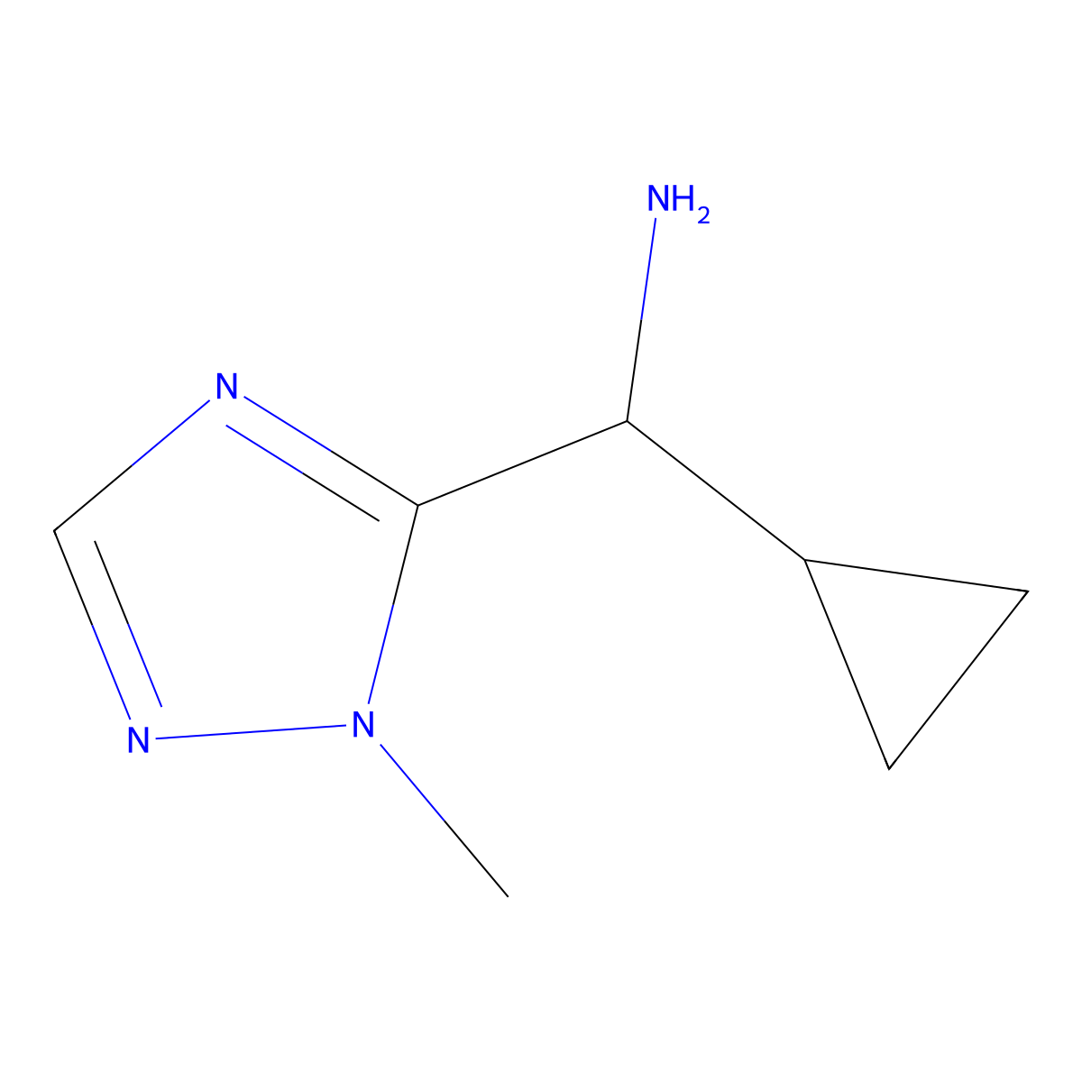 1-cyclopropyl-1-(1-methyl-1H-1,2,4-triazol-5-yl)methanamine molecular structure, CAS 1015846-30-6