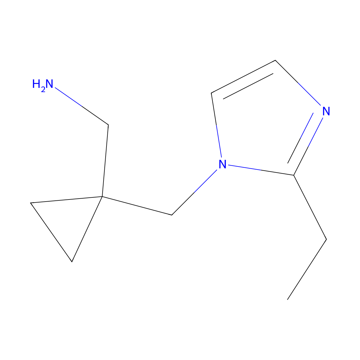 ({1-[(2-Ethyl-1H-imidazol-1-YL)methyl]cyclopropyl}methyl)amine molecular structure, CAS 1015846-38-4