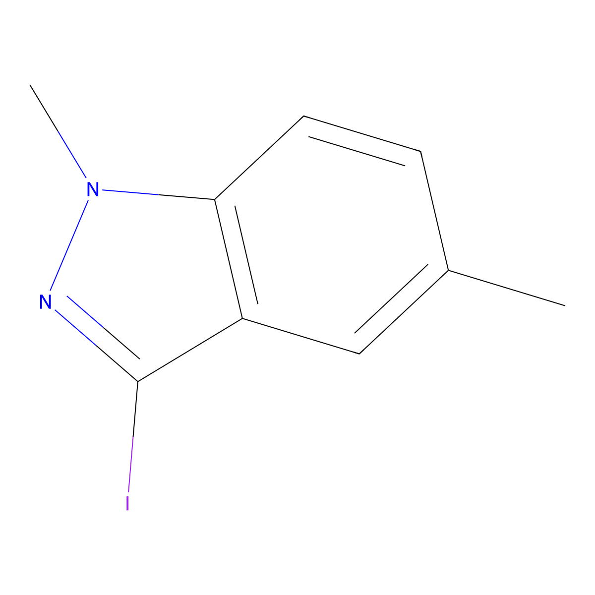3-Iodo-1,5-dimethyl-1H-indazole molecular structure, CAS 1015846-43-1