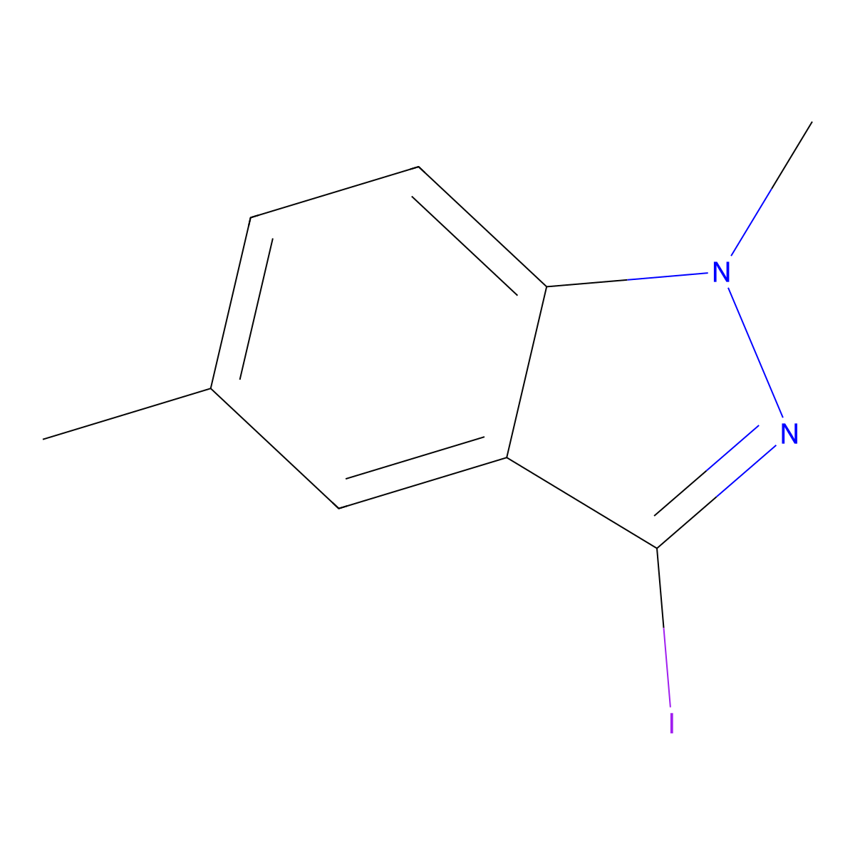 3-Iodo-1,5-dimethyl-1H-indazole molecular structure, CAS 1015846-43-1