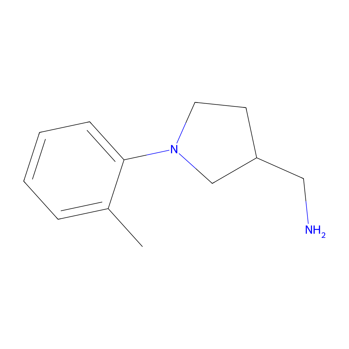 1-[1-(2-Methylphenyl)-3-pyrrolidinyl]methanamine molecular structure, CAS 1015846-45-3