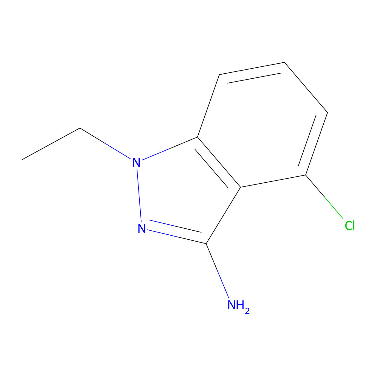 4-Chloro-1-ethyl-1H-indazol-3-amine molecular structure, CAS 1015846-49-7