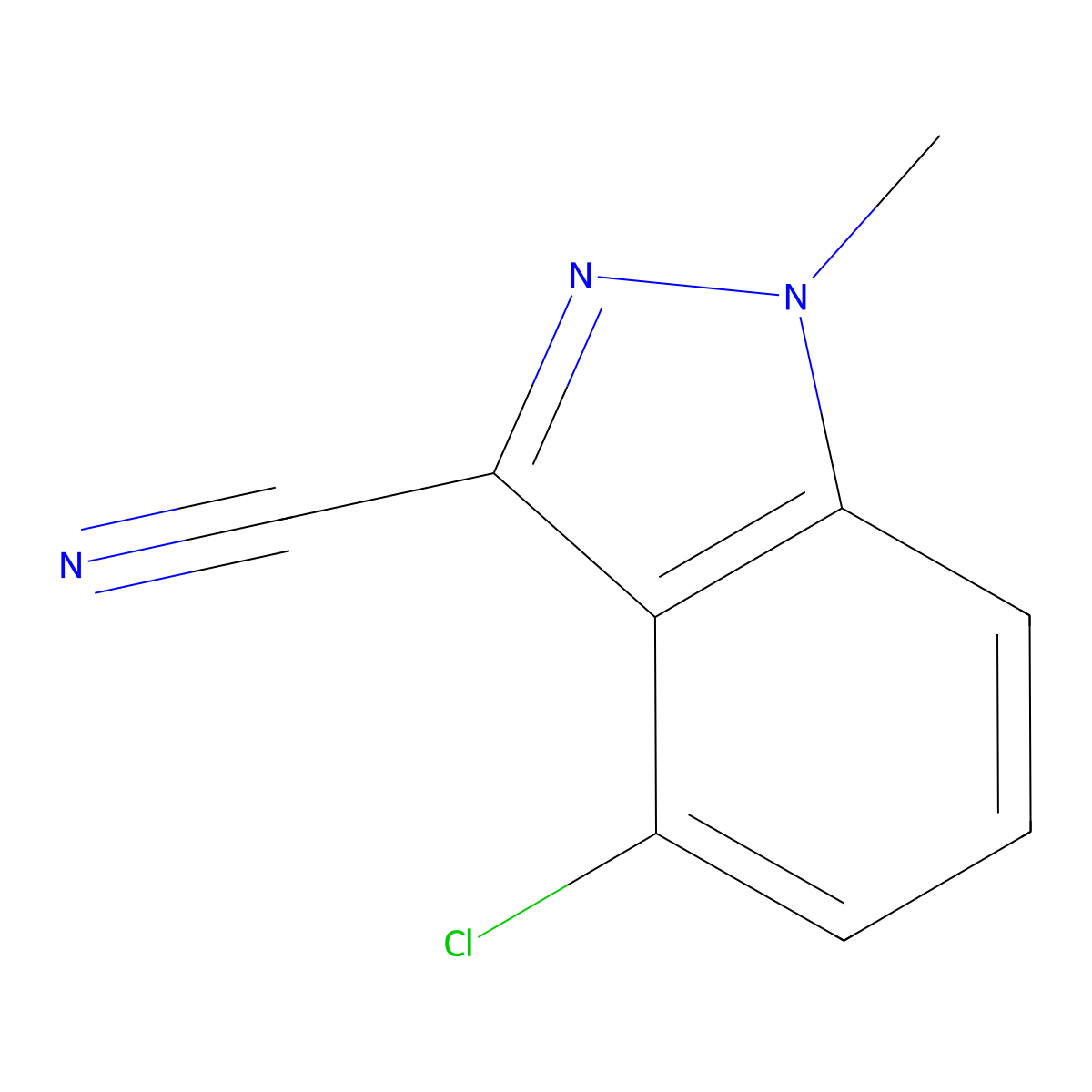 4-Chloro-1-methyl-1H-indazole-3-carbonitrile molecular structure, CAS 1015846-56-6