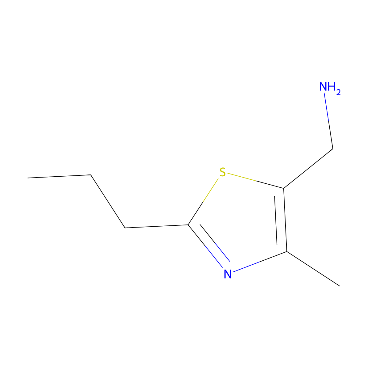 1-(4-Methyl-2-propyl-1,3-thiazol-5-yl)methanamine molecular structure, CAS 1015846-60-2
