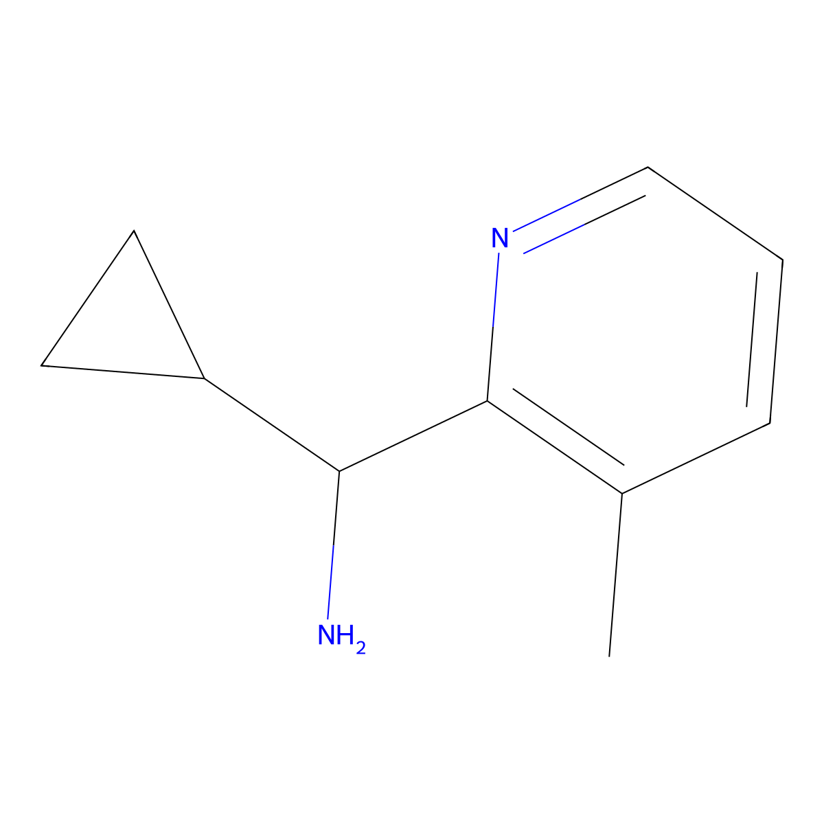 1-Cyclopropyl-1-(3-methyl-2-pyridinyl)methanamine molecular structure, CAS 1015846-65-7