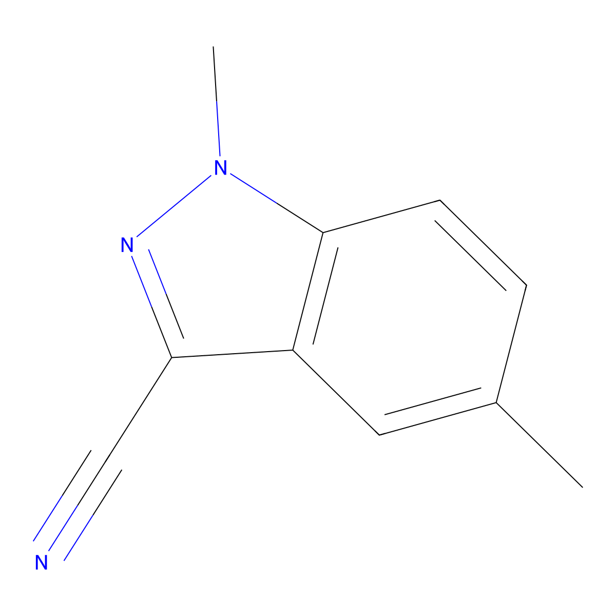 1,5-Dimethyl-1H-indazole-3-carbonitrile molecular structure, CAS 1015846-71-5