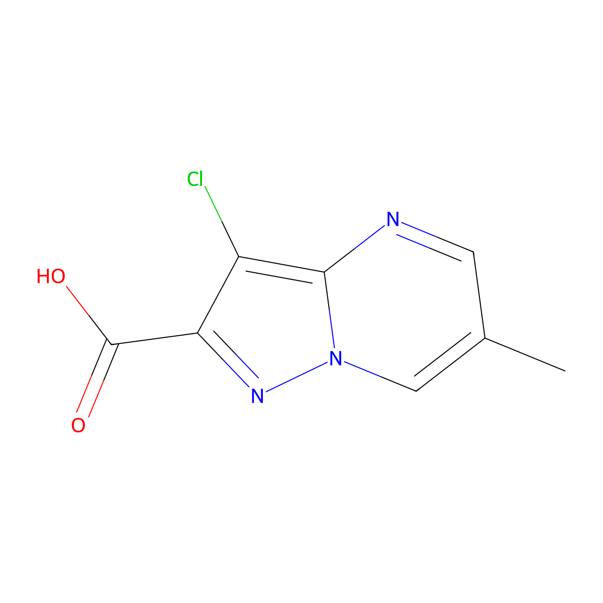 3-Chloro-6-methylpyrazolo[1,5-a]pyrimidine-2-carboxylic acid molecular structure, CAS 1015846-76-0