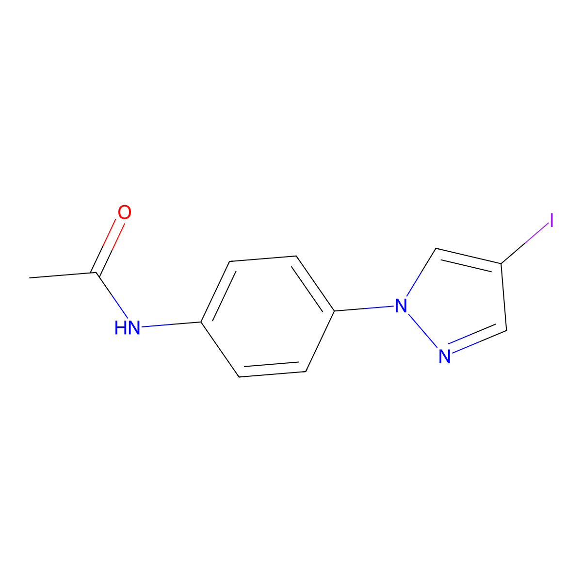 N-[4-(4-iodopyrazol-1-yl)phenyl]acetamide molecular structure, CAS 1015846-87-3