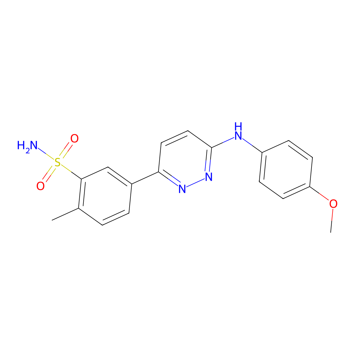 5-{6-[(4-Methoxyphenyl)amino]pyridazin-3-yl}-2-methylbenzenesulfonamide molecular structure, CAS 1015848-78-8