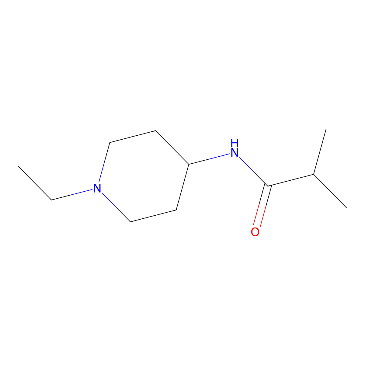 N-(1-ethylpiperidin-4-yl)-2-methylpropanamide molecular structure, CAS 1015848-99-3