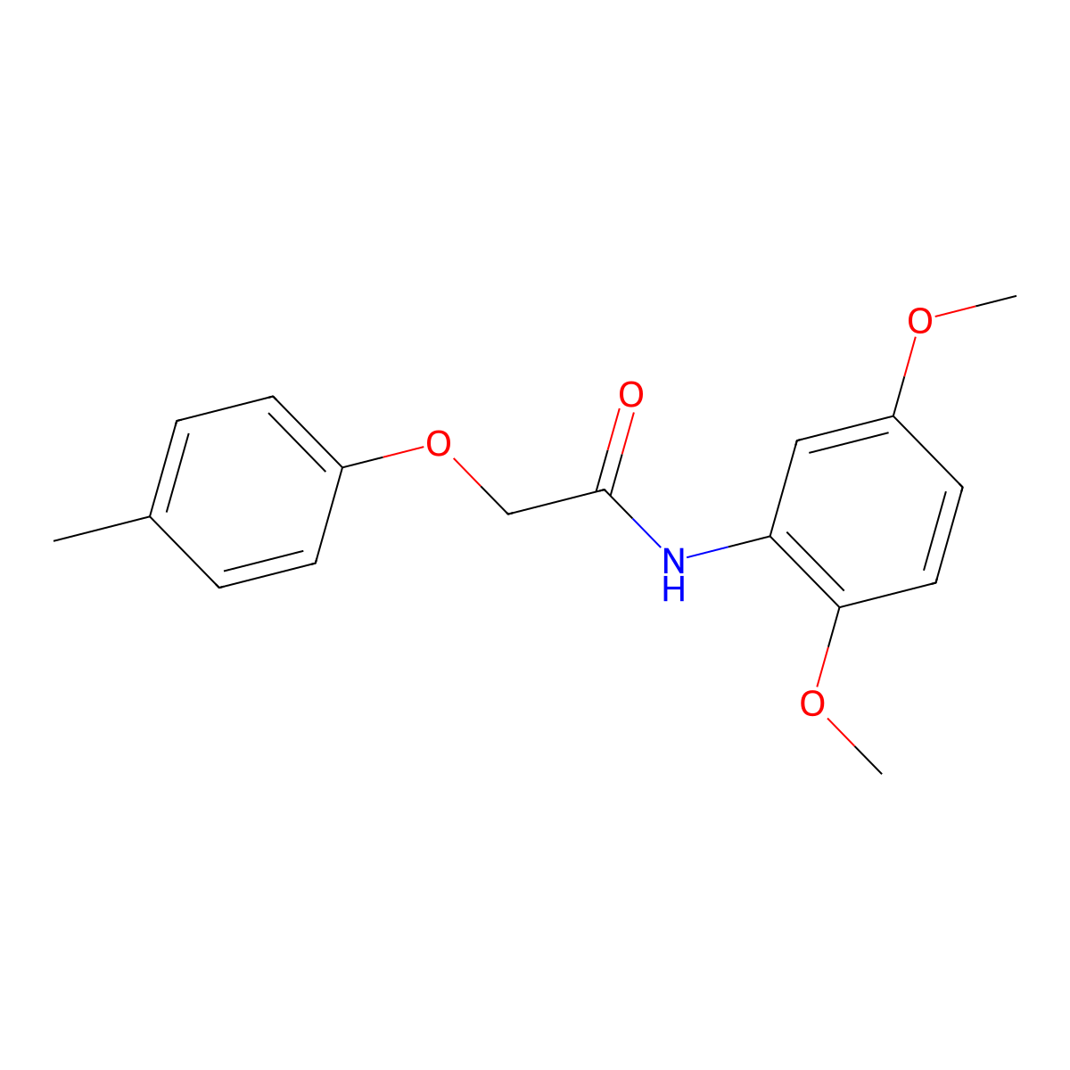 N-(2,5-dimethoxyphenyl)-2-(4-methylphenoxy)acetamide molecular structure, CAS 101585-17-5