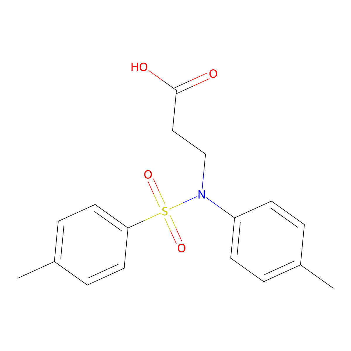 3-[(Toluene-4-sulfonyl)-p-tolyl-amino]-propionic acid molecular structure, CAS 101585-37-9