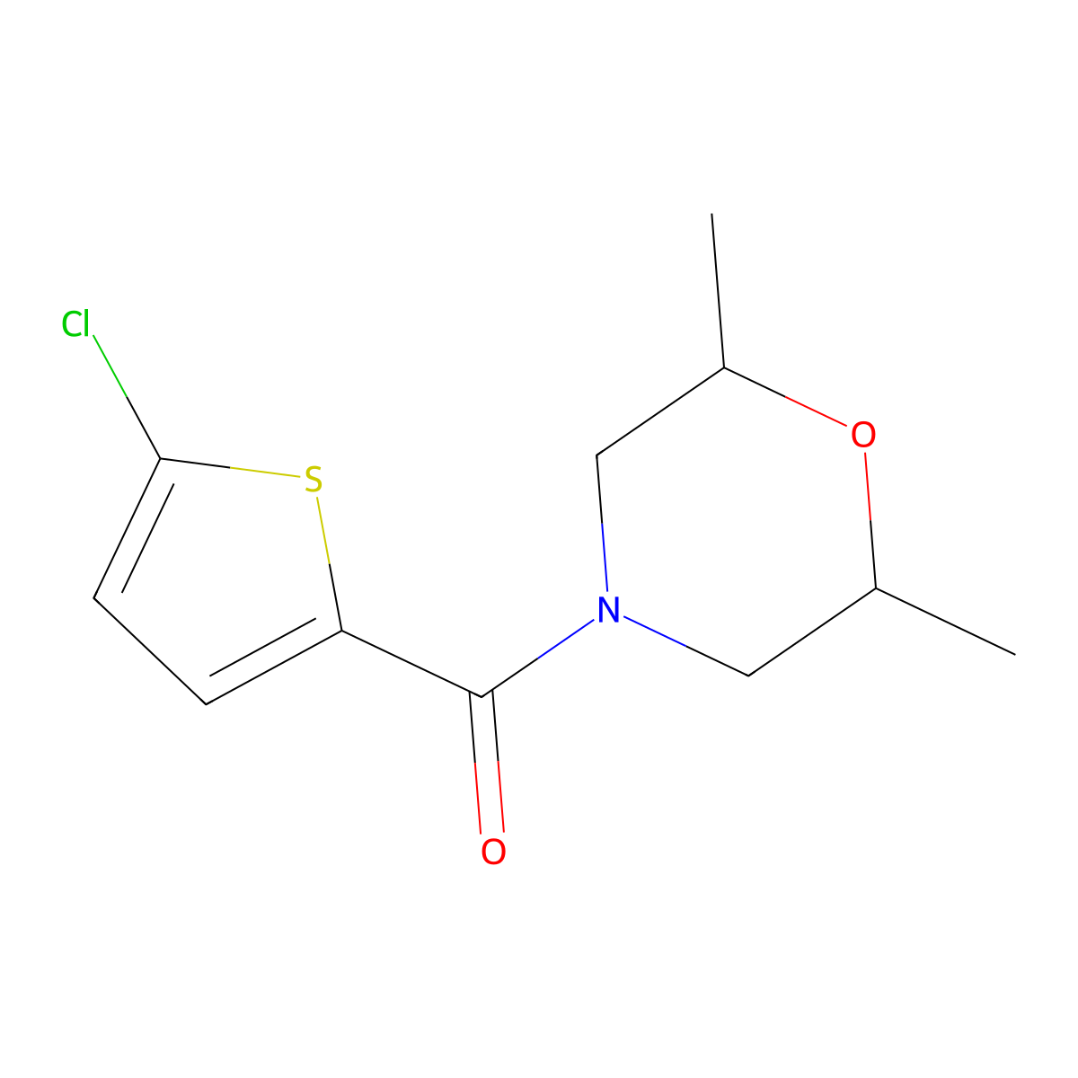 (5-Chlorothiophen-2-yl)(2,6-dimethylmorpholin-4-yl)methanone molecular structure, CAS 1015850-81-3
