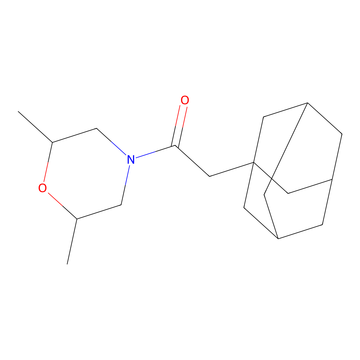 2-Adamantanyl-1-(2,6-dimethylmorpholin-4-yl)ethan-1-one molecular structure, CAS 1015850-89-1