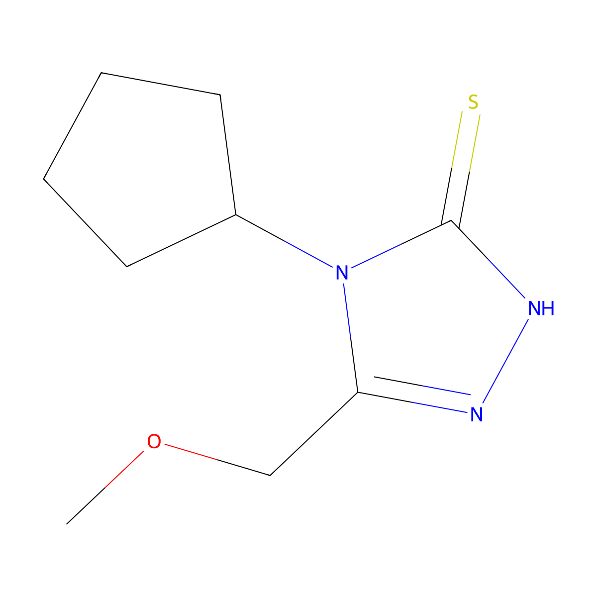 4-Cyclopentyl-5-(methoxymethyl)-4h-1,2,4-triazole-3-thiol molecular structure, CAS 1015851-11-2