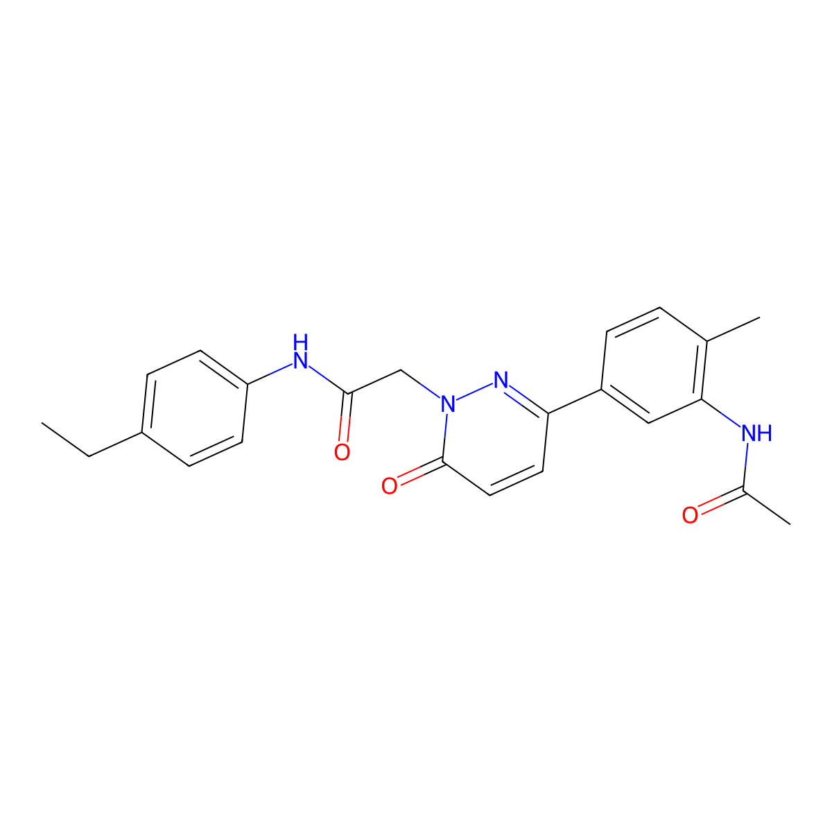 2-[3-(3-acetamido-4-methylphenyl)-6-oxopyridazin-1-yl]-N-(4-ethylphenyl)acetamide molecular structure, CAS 1015851-77-0
