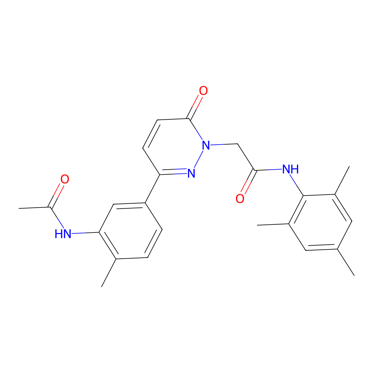 2-{3-[3-(acetylamino)-4-methylphenyl]-6-oxopyridazin-1(6H)-yl}-N-(2,4,6-trimethylphenyl)acetamide molecular structure, CAS 1015852-31-9