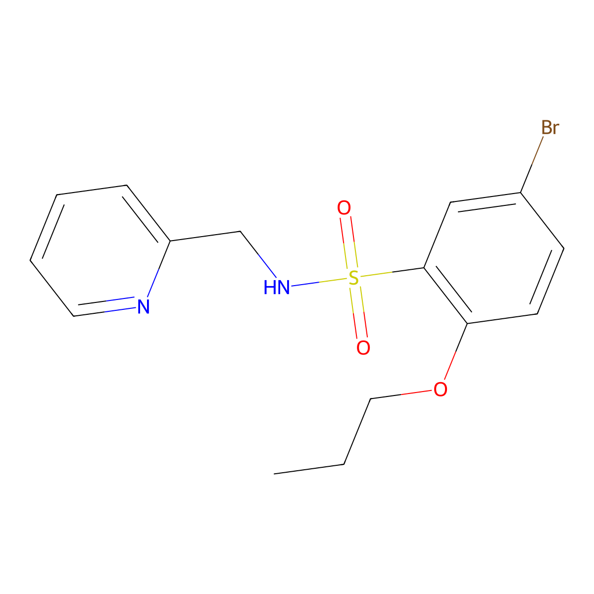 [(5-Bromo-2-propoxyphenyl)sulfonyl](2-pyridylmethyl)amine molecular structure, CAS 1015852-38-6
