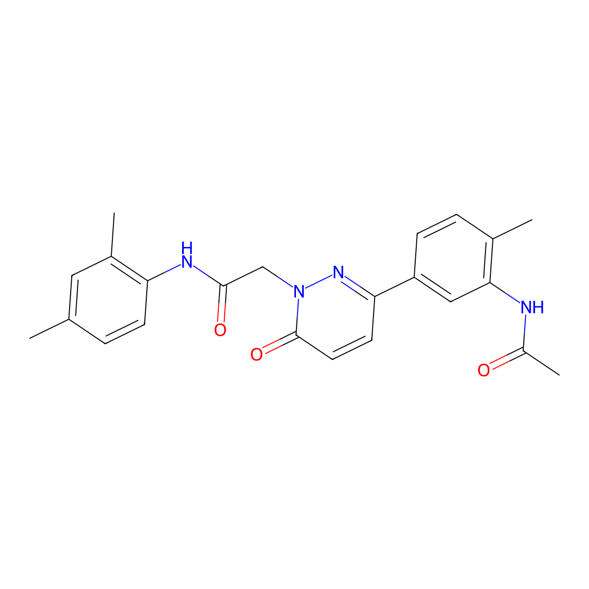 2-[3-[3-(acetylamino)-4-methylphenyl]-6-oxopyridazin-1(6H)-yl]-N-(2,4-dimethylphenyl)acetamide molecular structure, CAS 1015852-73-9