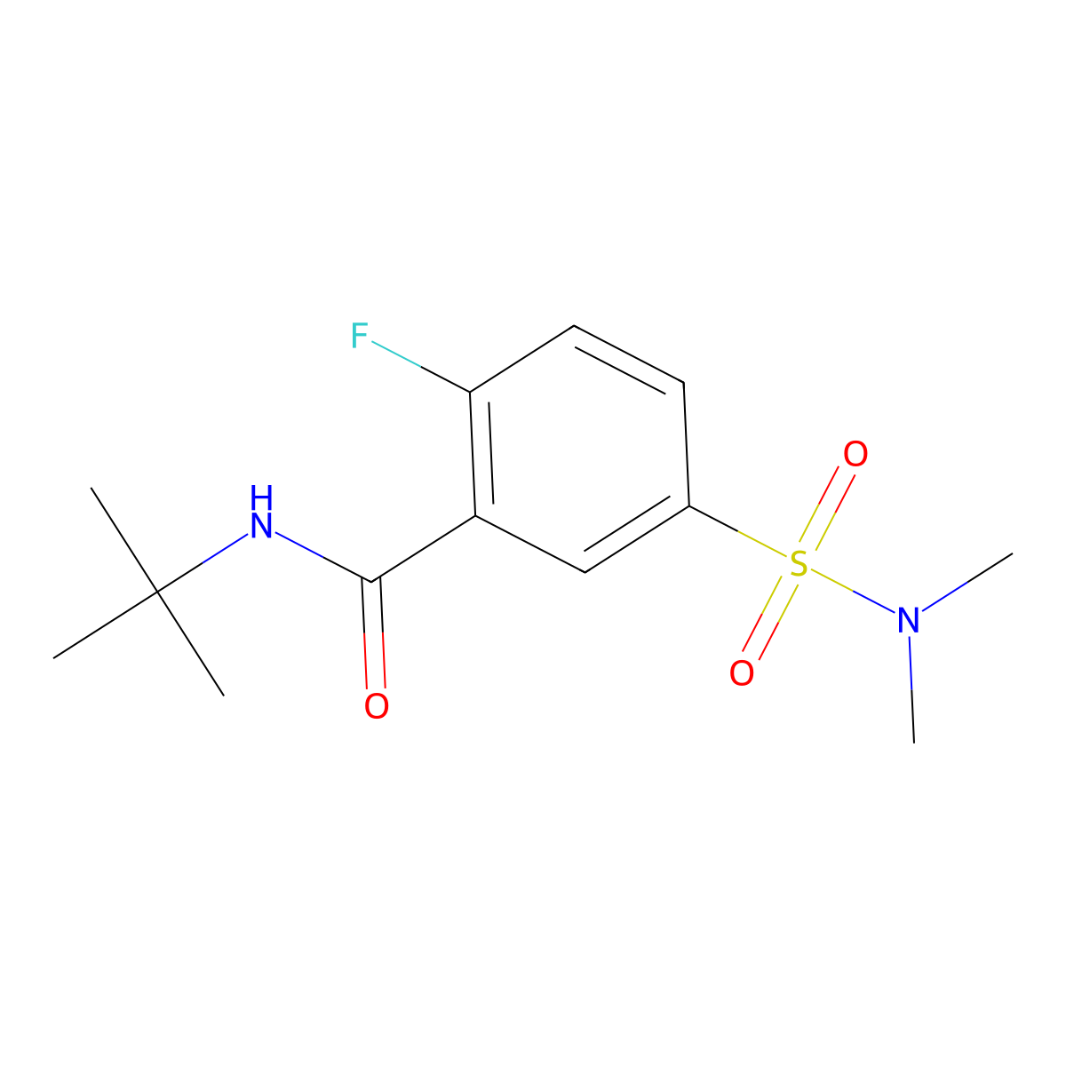 n-(Tert-butyl)-5-(n,n-dimethylsulfamoyl)-2-fluorobenzamide molecular structure, CAS 1015853-88-9