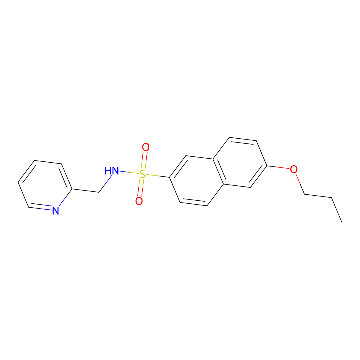 6-propoxy-N-[(pyridin-2-yl)methyl]naphthalene-2-sulfonamide molecular structure, CAS 1015853-97-0