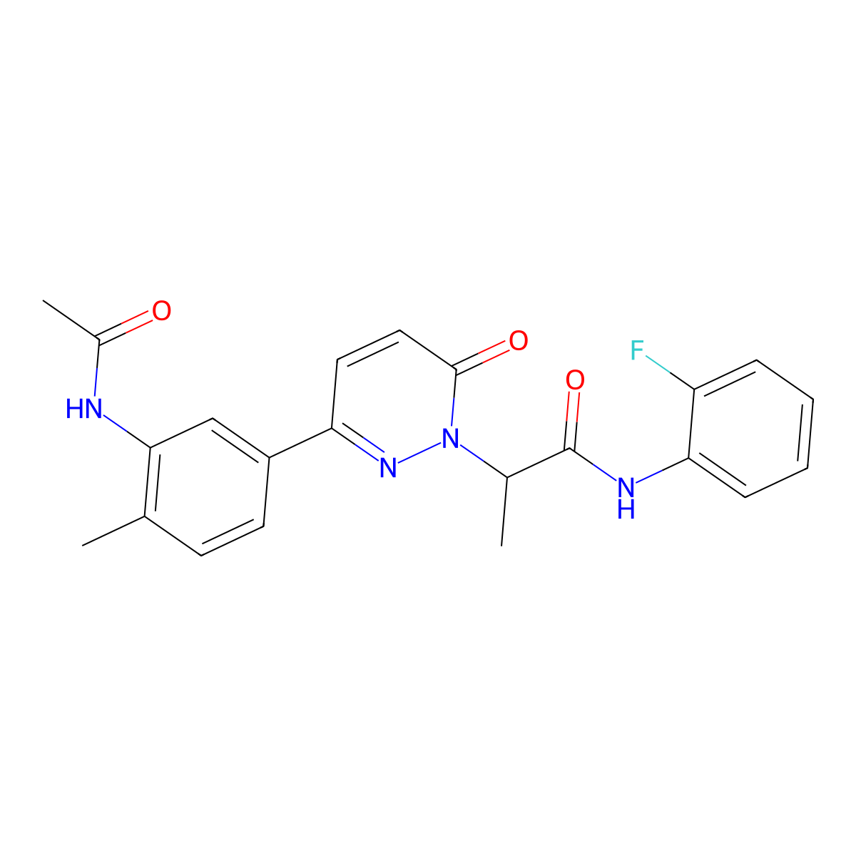 2-{3-[3-(acetylamino)-4-methylphenyl]-6-oxopyridazin-1(6H)-yl}-N-(2-fluorophenyl)propanamide molecular structure, CAS 1015854-41-7