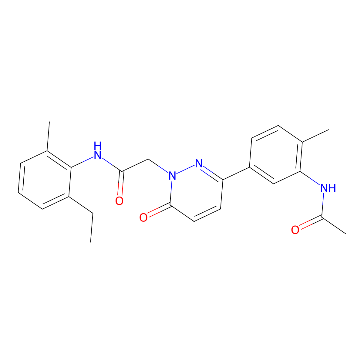 2-[3-[3-(acetylamino)-4-methylphenyl]-6-oxopyridazin-1(6H)-yl]-N-(2-ethyl-6-methylphenyl)acetamide molecular structure, CAS 1015854-63-3