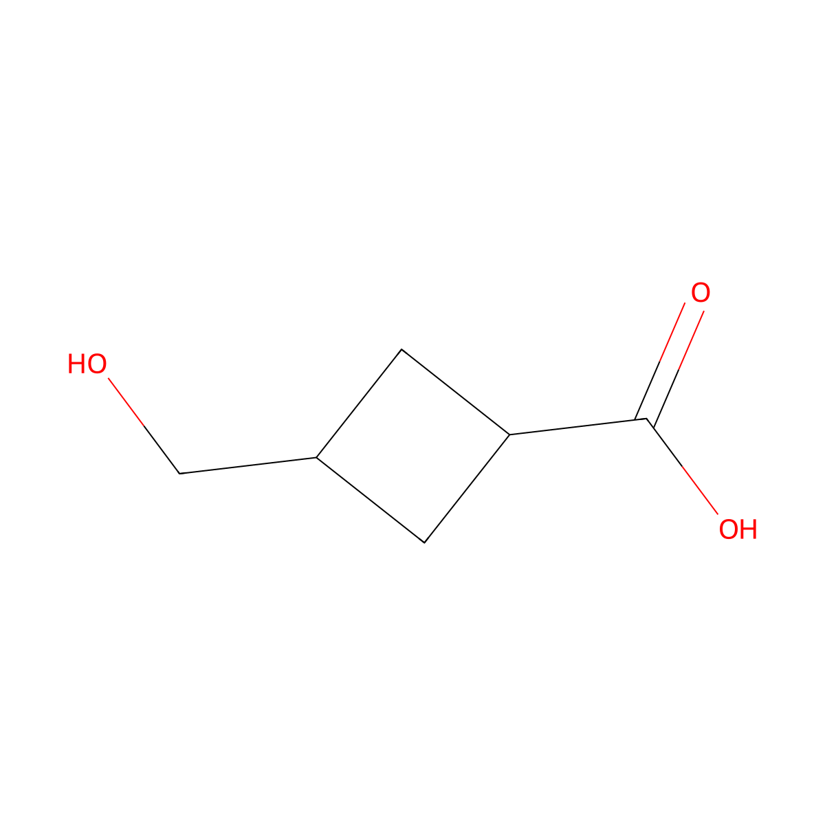 3-(Hydroxymethyl)cyclobutanecarboxylic acid molecular structure, CAS 1015856-00-4